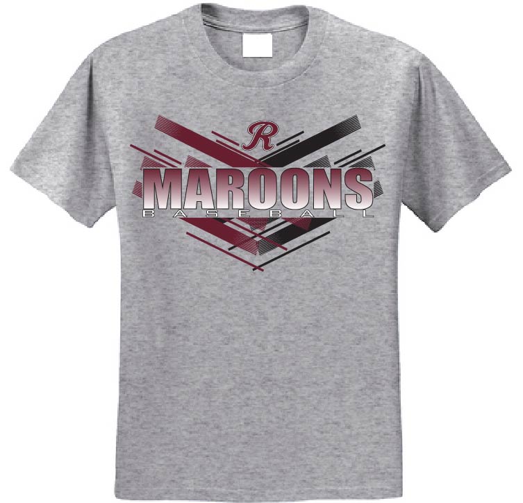 Maroon's 8U Grey Apparel (use the drop down tool to choose style/size)